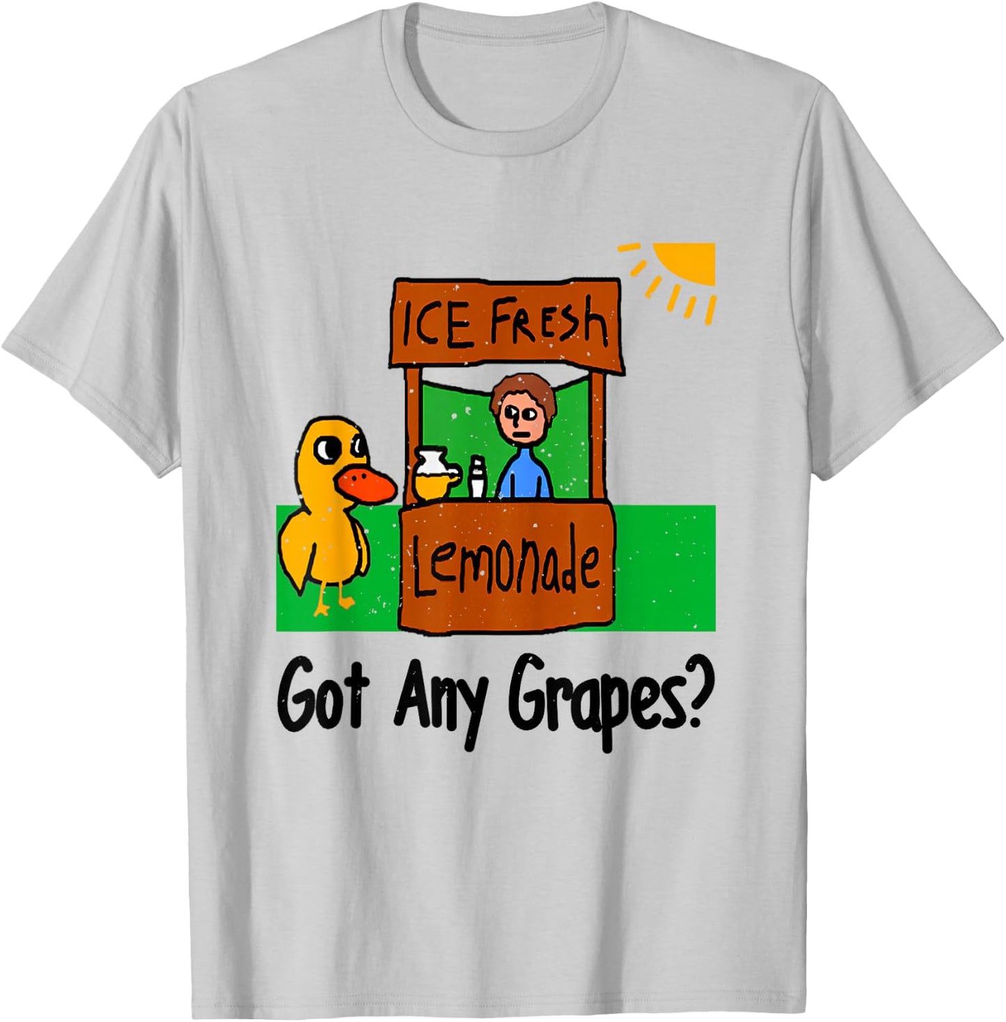 Funny Duck Ice Fresh Lemonade Got Any Grapes T-Shirt - T-Shirt | Ash