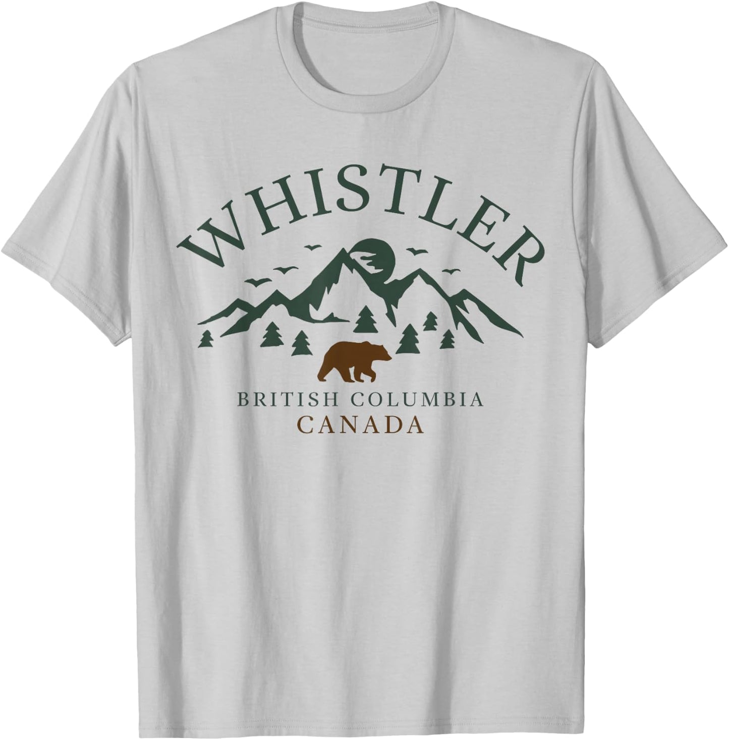 Whistler British Columbia Mountains T-Shirt - T-Shirt | Ash