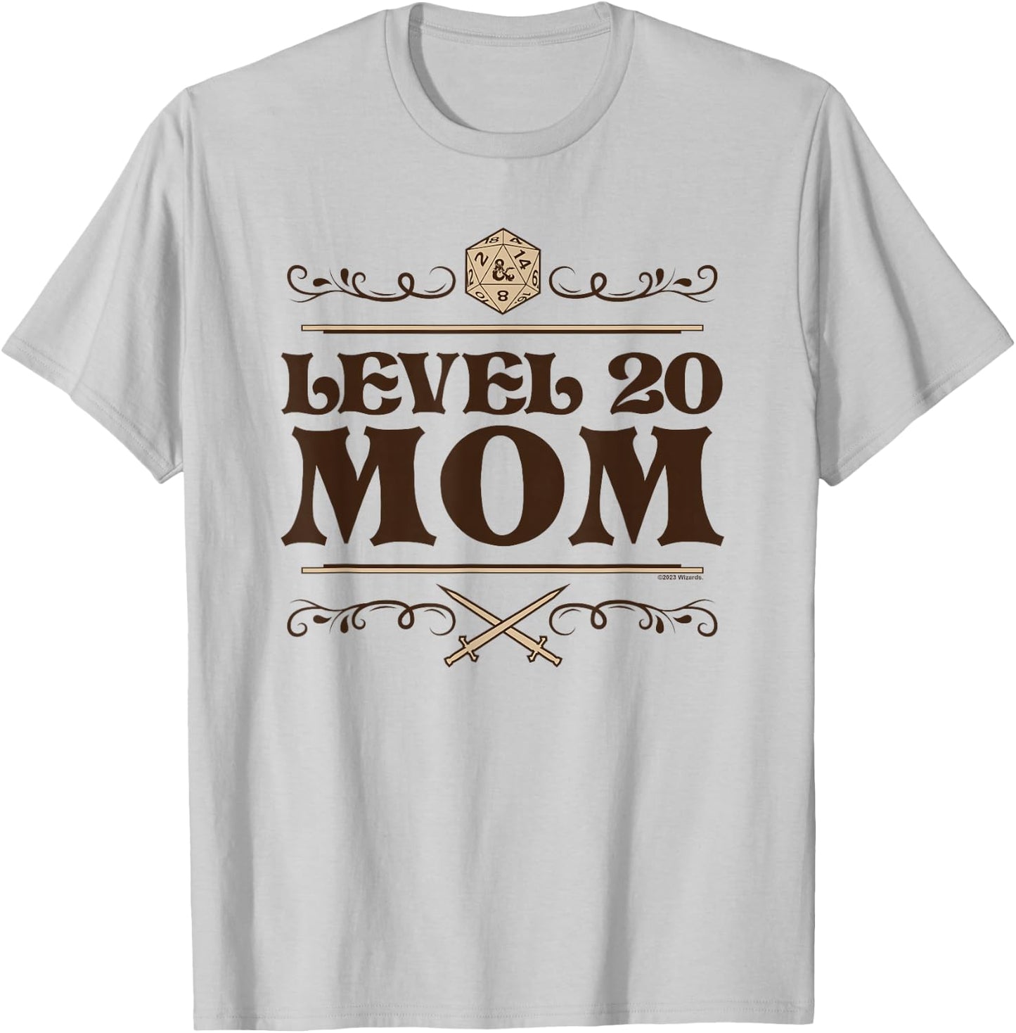 Dungeons & Dragons Mother's Day Level 20 Mom T-Shirt - T-Shirt | Ash