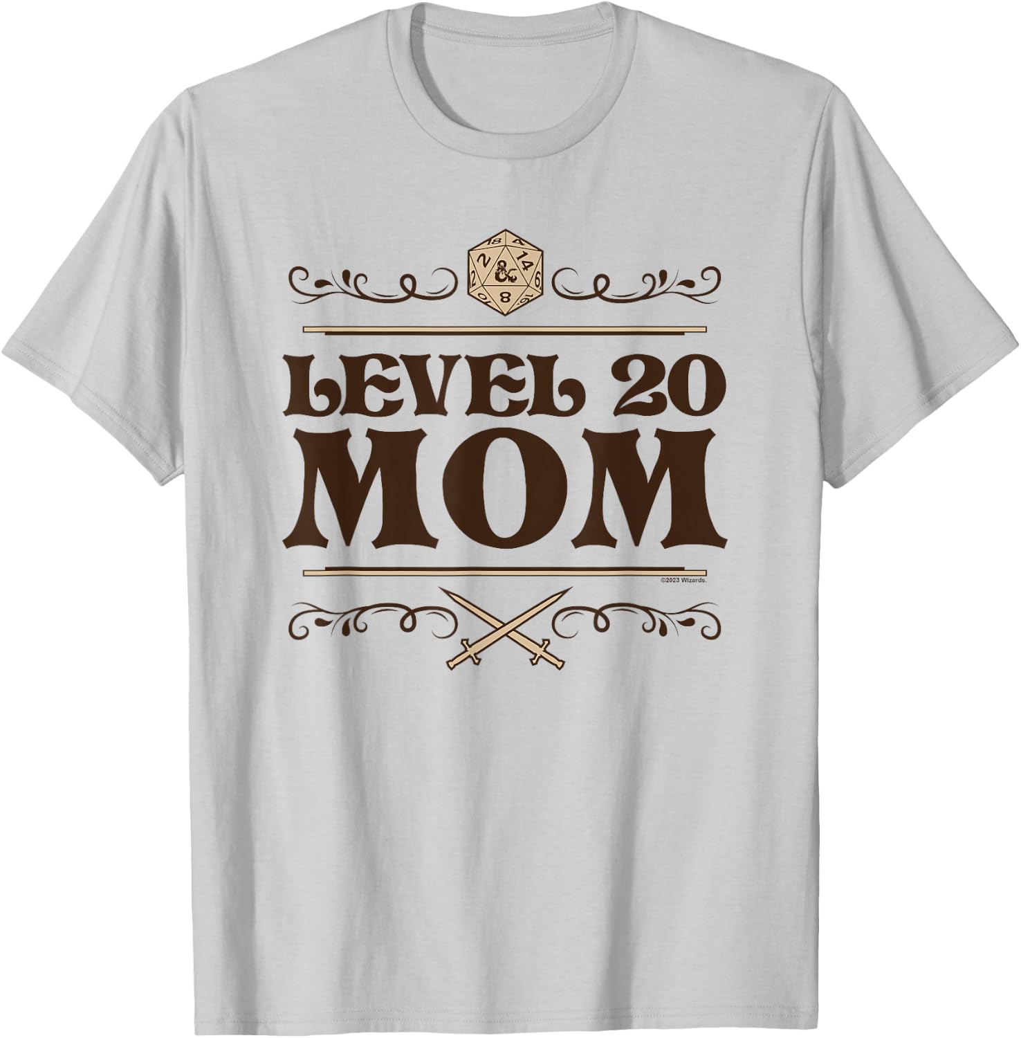 Dungeons & Dragons Mother's Day Level 20 Mom T-Shirt - T-Shirt | Ash
