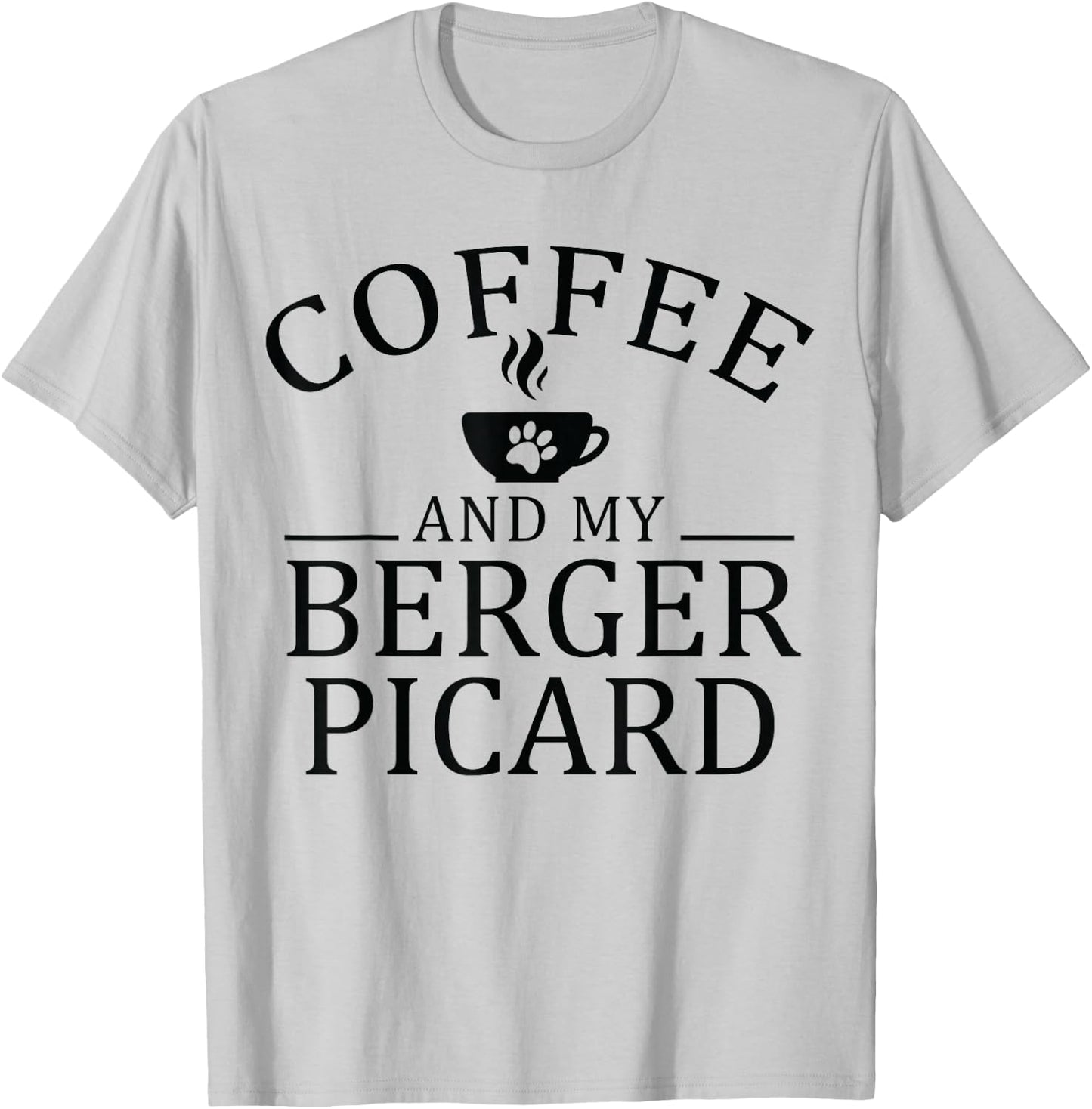 Berger Picard Dog And Coffee T-Shirt - T-Shirt | Ash
