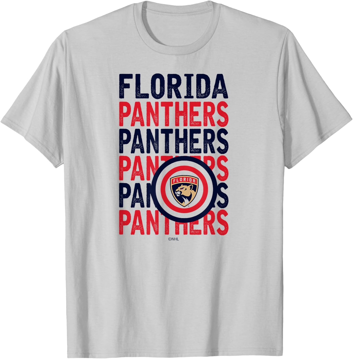 Florida Panthers Repeat White Officially Licensed T-Shirt - T-Shirt | Ash