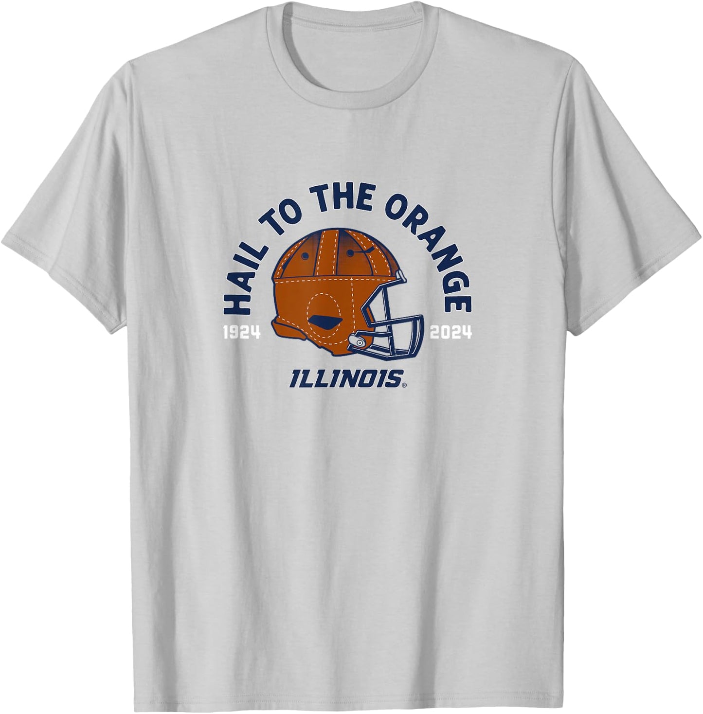The 100-Year Helmet - Illinois Fighting Illini Football T-Shirt - T-Shirt | Ash