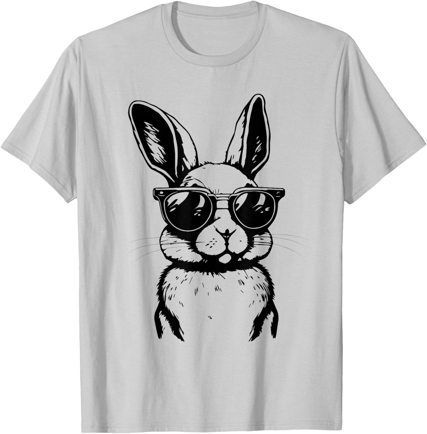 Bunny Face with Sunglasses for Boys Men Kids Easter Day Small T-Shirt - T-Shirt | Ash