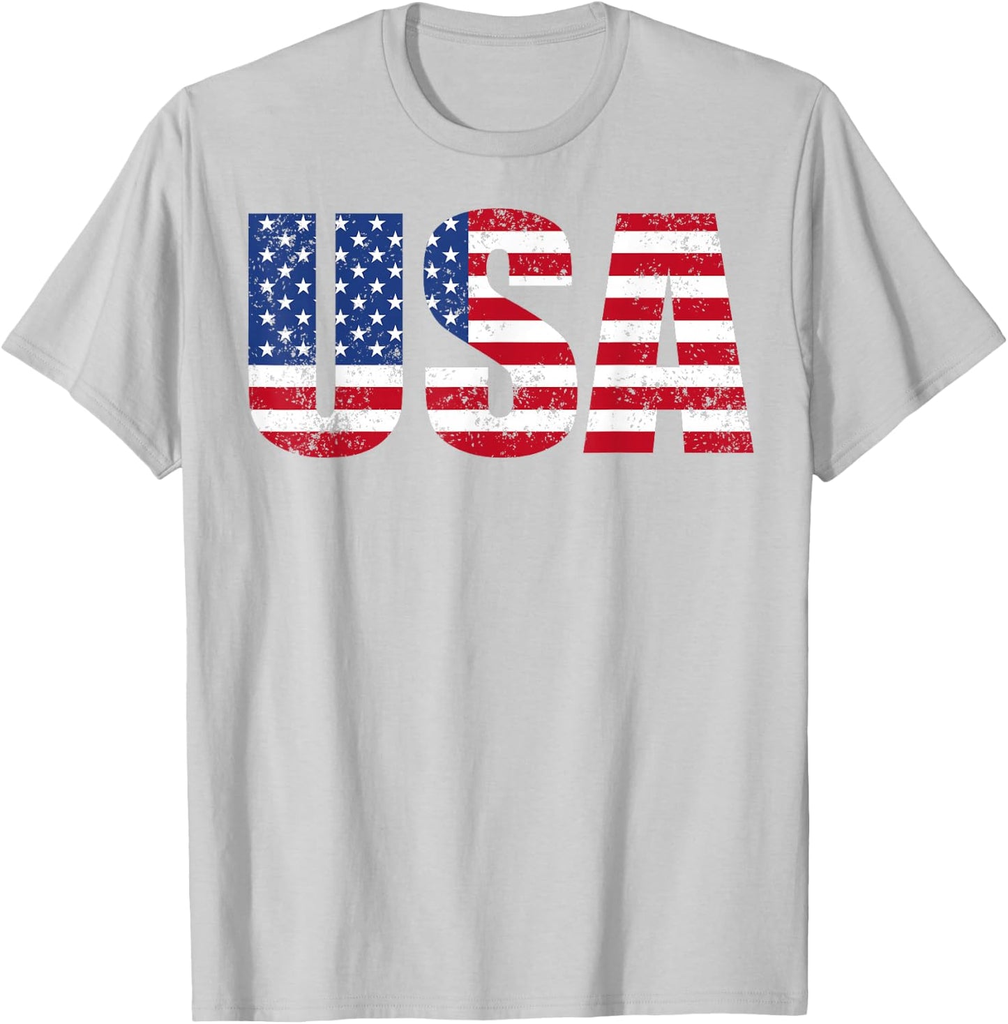 USA Patriotic American Flag Women Kids Boys Girls US T-Shirt - T-Shirt | Ash