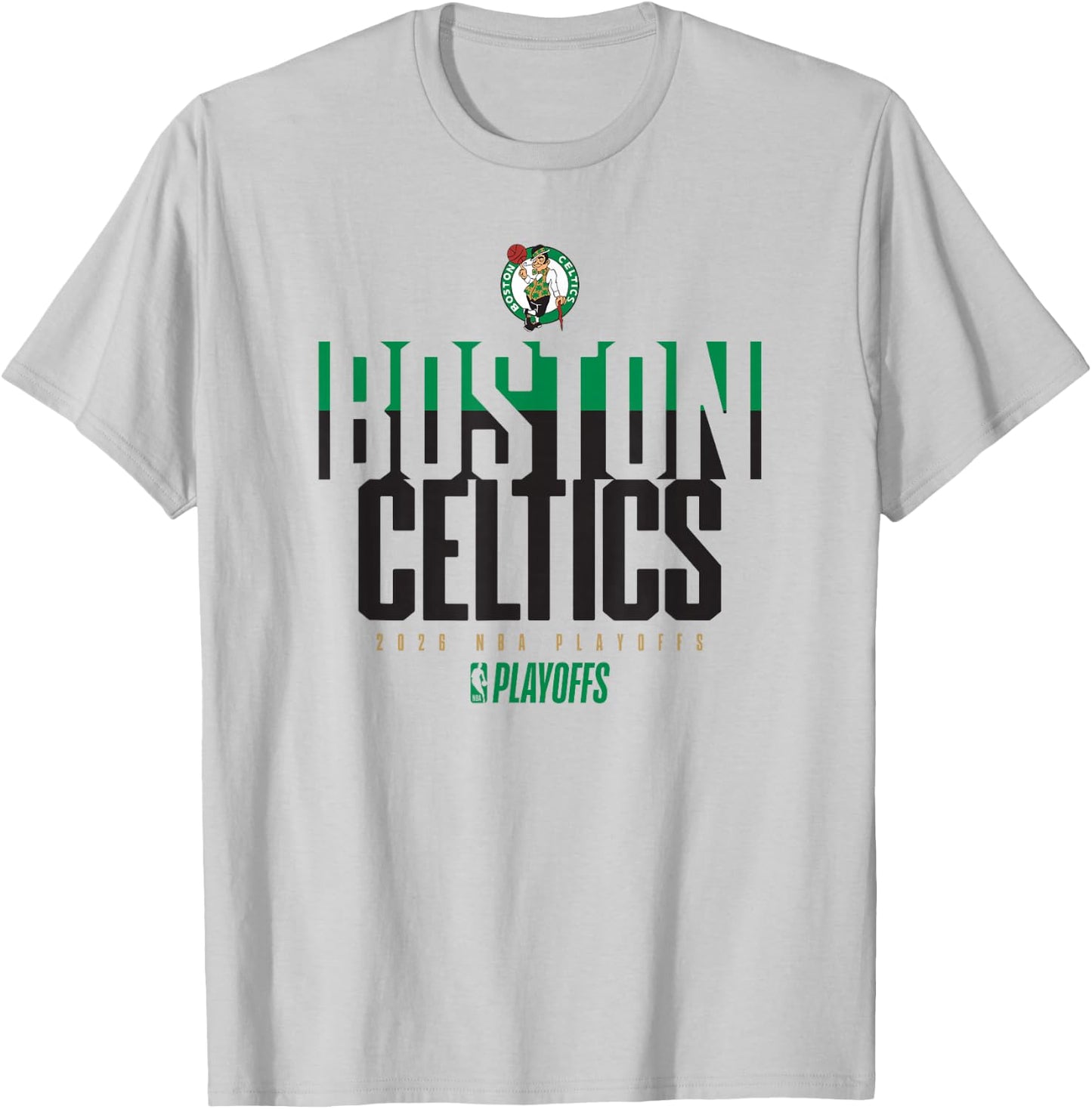 NBA Official 2026 Playoffs Boston Celtics Stacked Up T-Shirt - T-Shirt | Ash