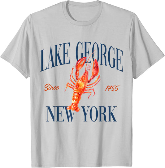 Lake George New York Est. 1755 - Old Money, Aesthetic T-Shirt - T-Shirt | Ash