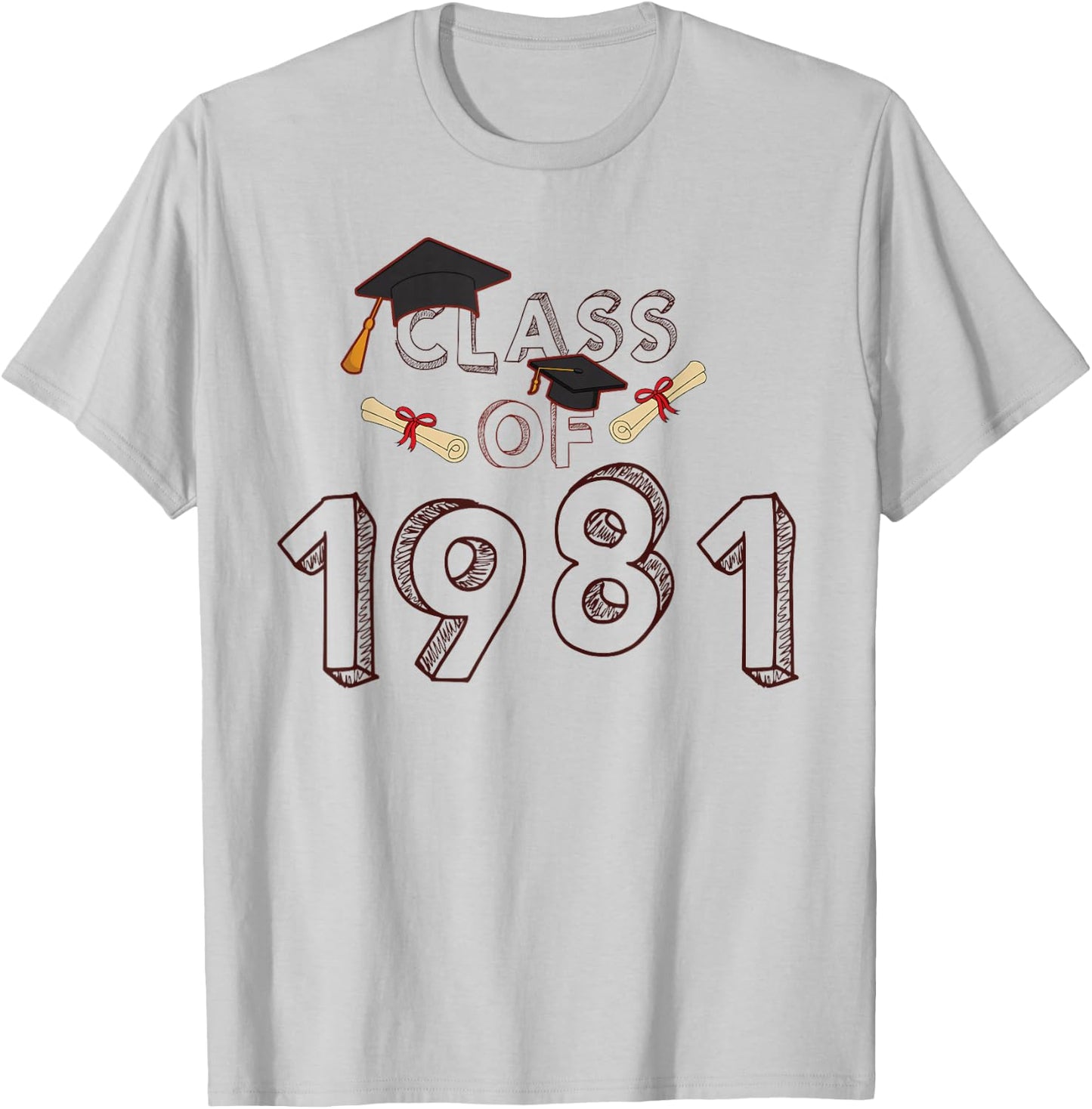Graduation School Reunion Student Teacher Class of 1981 T-Shirt - T-Shirt | Ash