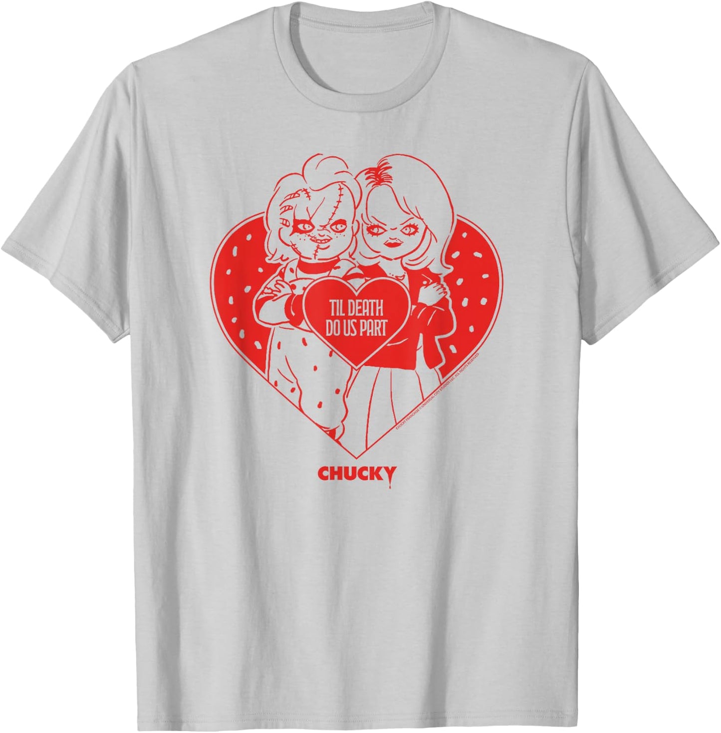 Chucky & Tiffany Til Death Do Us Part Valentine T-Shirt - T-Shirt | Ash
