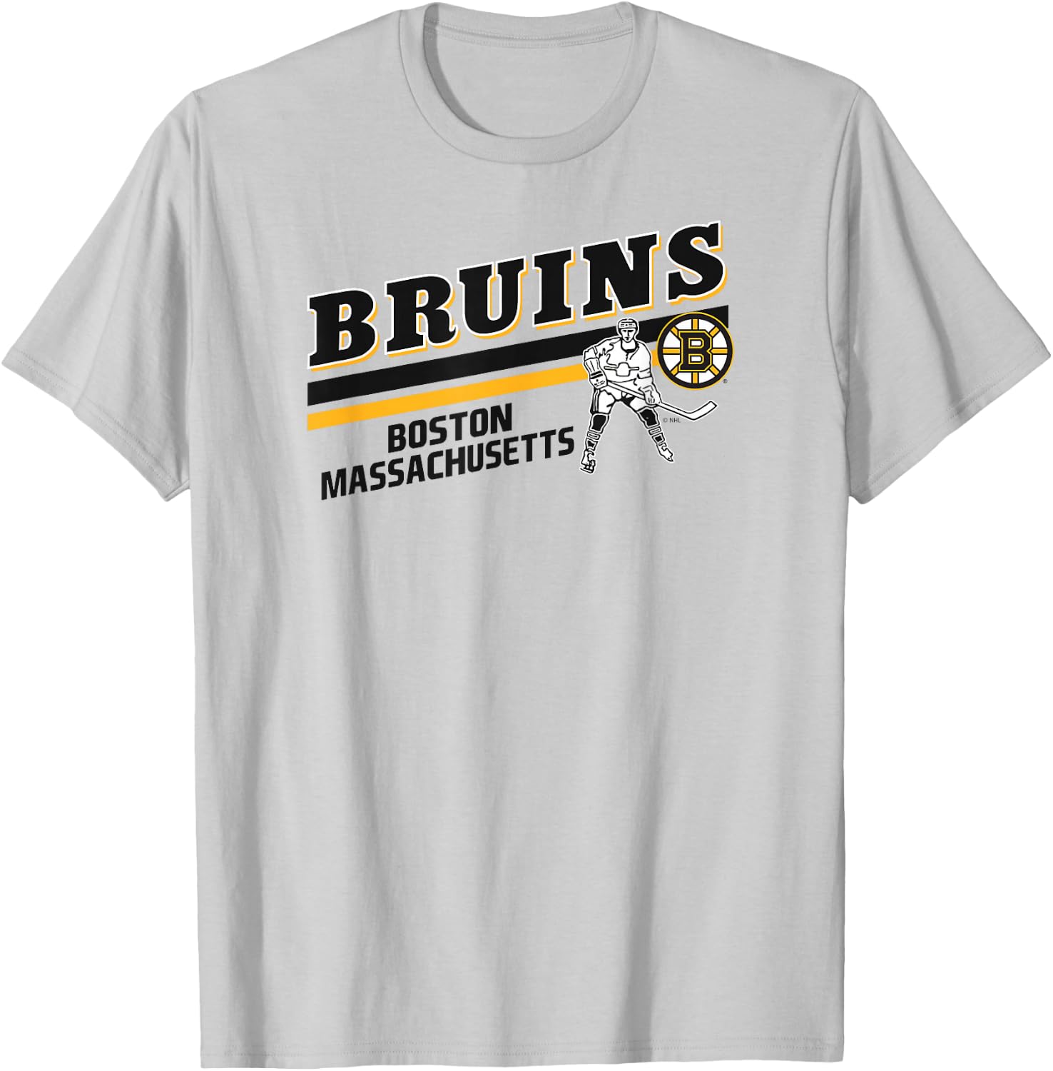 Boston Bruins Player Gray Officially Licensed T-Shirt - T-Shirt | Ash