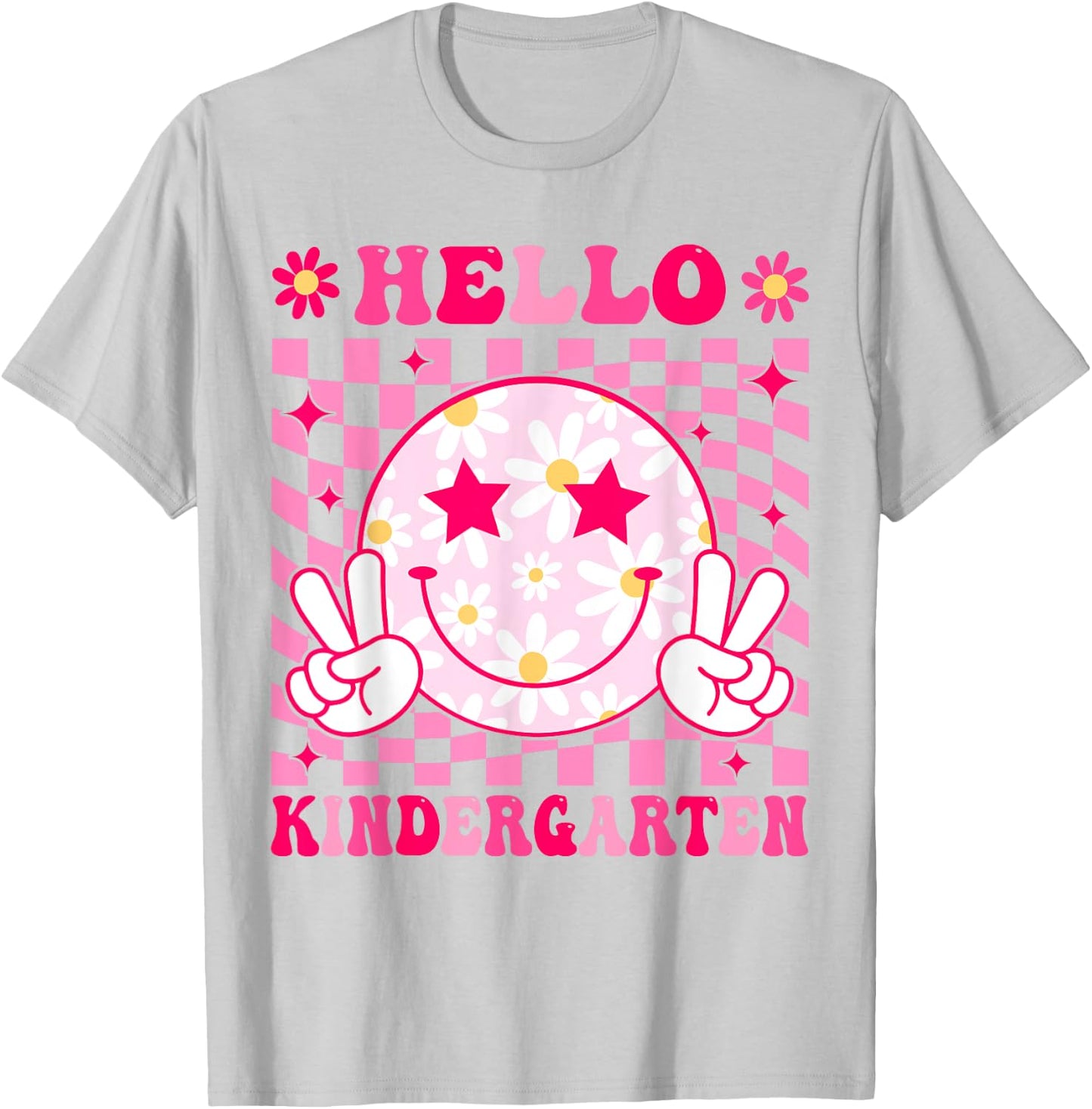 Hello Kindergarten Back To School First Day of Kindergarten T-Shirt - T-Shirt | Ash