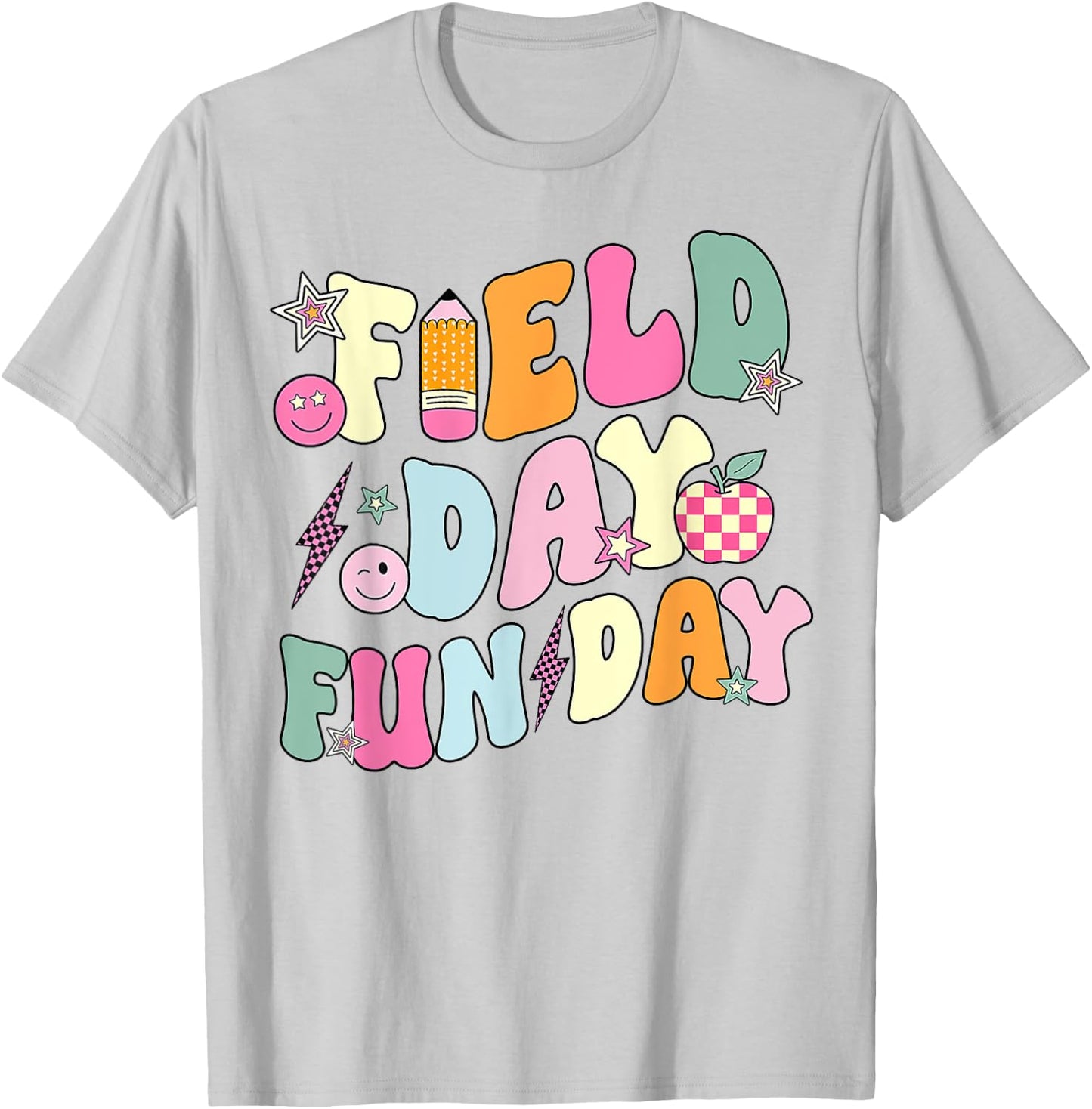 Field Day Fun Day Last Day Of School Teacher Student T-Shirt - T-Shirt | Ash