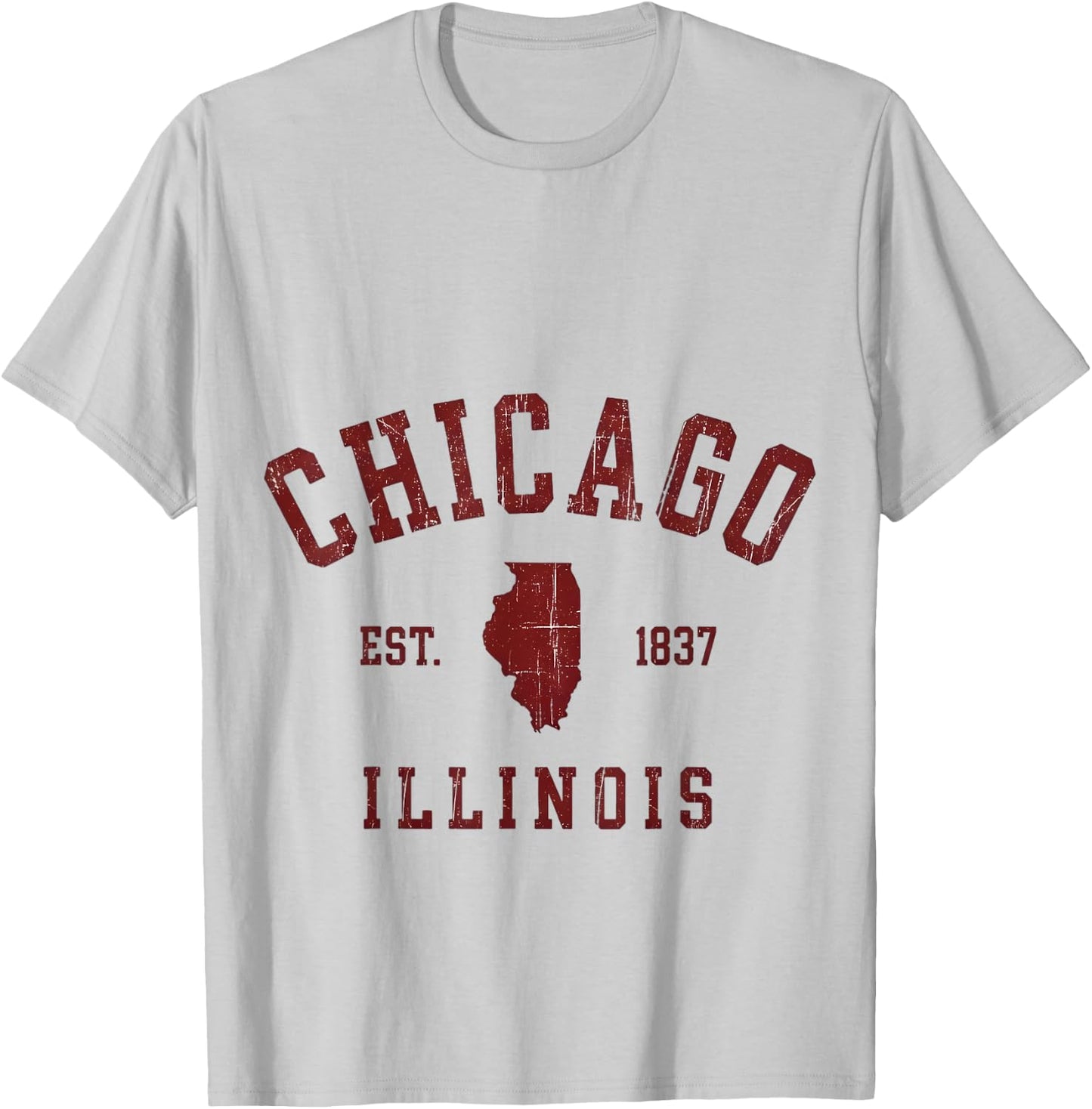 Chicago Illinois Est 1837 Vintage Style T-Shirt - T-Shirt | Ash
