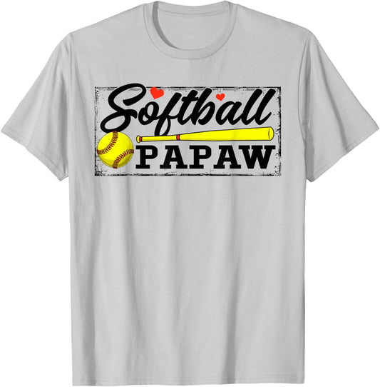 Softball Papaw Softball Player Family Matching T-Shirt - T-Shirt | Ash