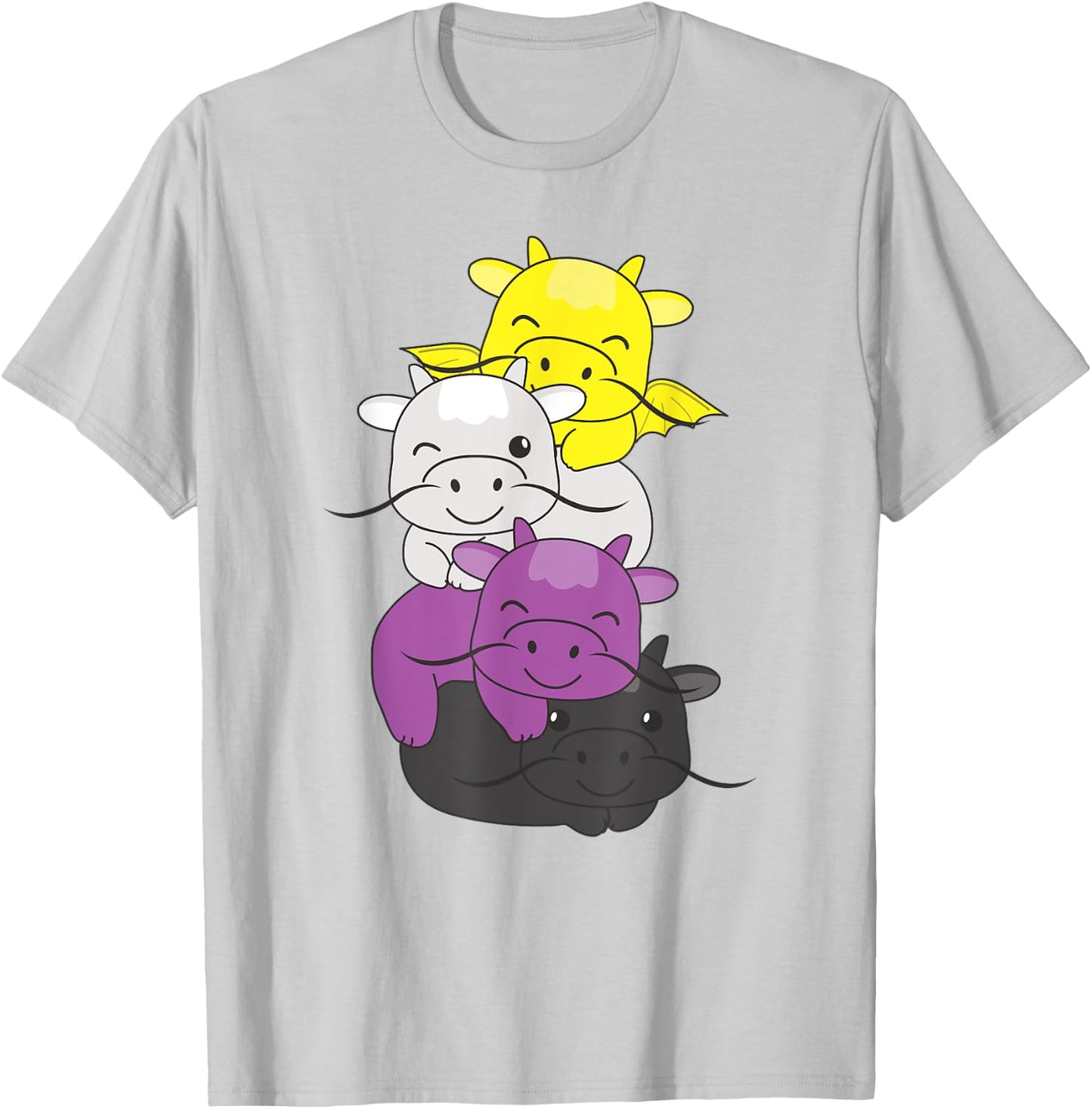 Nonbinary Flag Pride Month Lgbtq Nonbinary Dragon T-Shirt - T-Shirt | Ash
