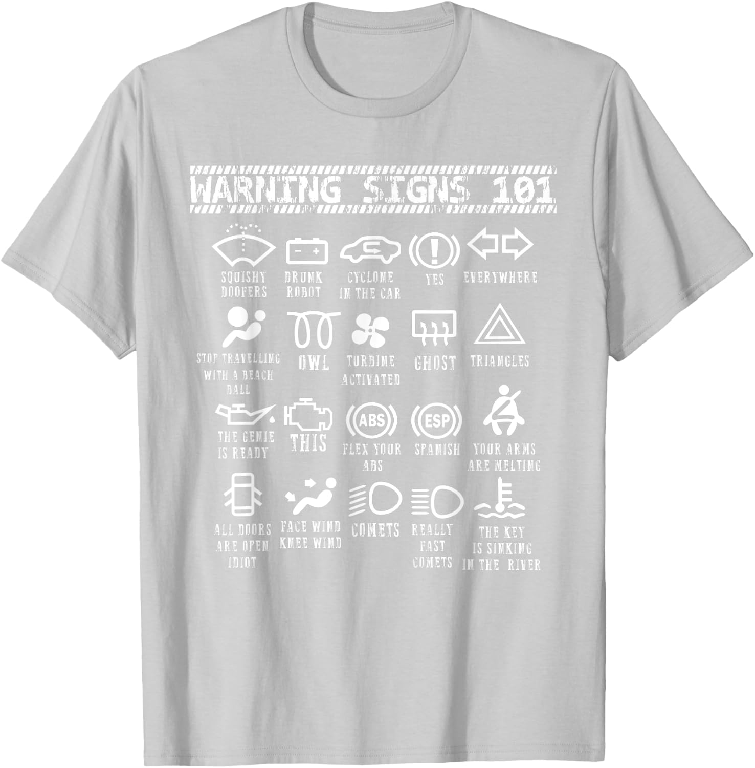 Warning Signs 101 funny car mechanic shirt women T-Shirt - T-Shirt | Ash