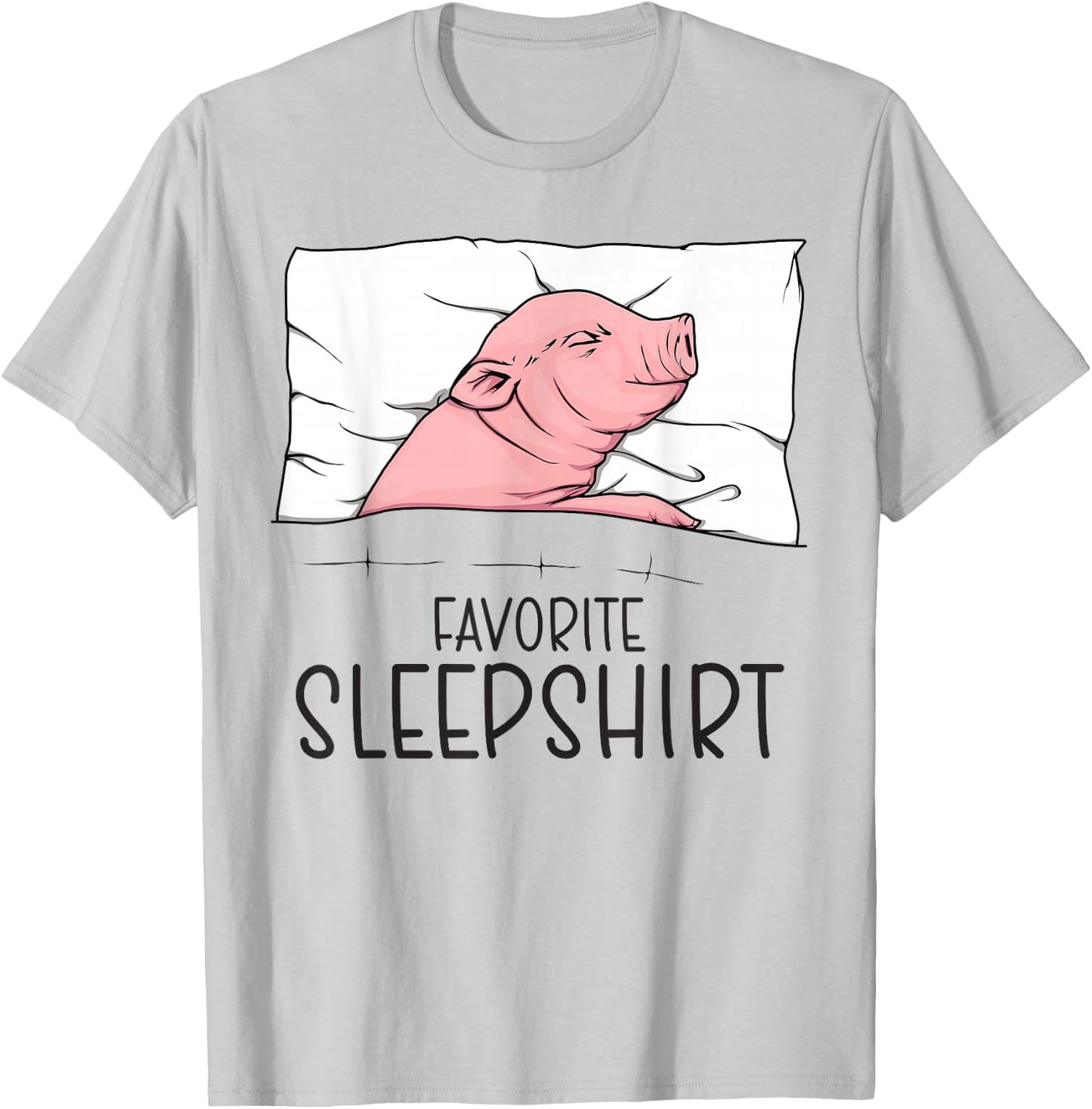 Favorite Sleepshirt, Napping Pig, Piglet & Piggy Pajama T-Shirt - T-Shirt | Ash