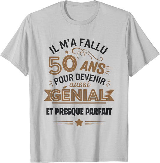 50 years birthday 50 years gift 50 years funny , white, S T-Shirt - T-Shirt | Ash