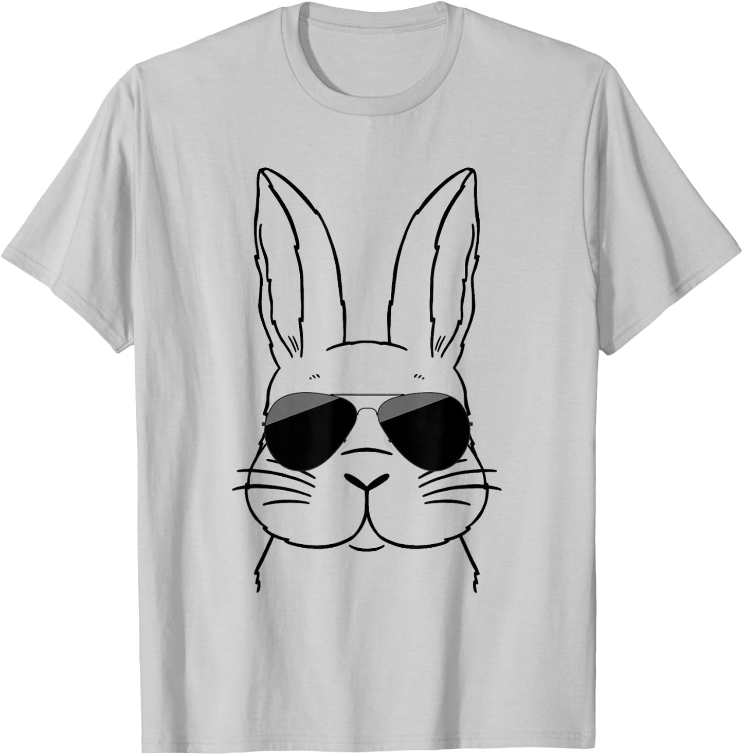 Bunny Face With Vintage Sunglasses Happy Easter Day For Boys T-Shirt - T-Shirt | Ash