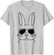 Bunny Face With Vintage Sunglasses Happy Easter Day For Boys T-Shirt - T-Shirt | Ash