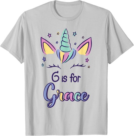 First Name Grace Personalized G Is For Grace T-Shirt - T-Shirt | Ash