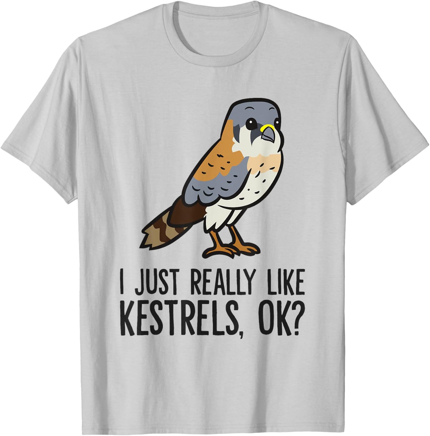 I Just Really Like Kestrels, Ok? Cute Kestrel Bird T-Shirt - T-Shirt | Ash