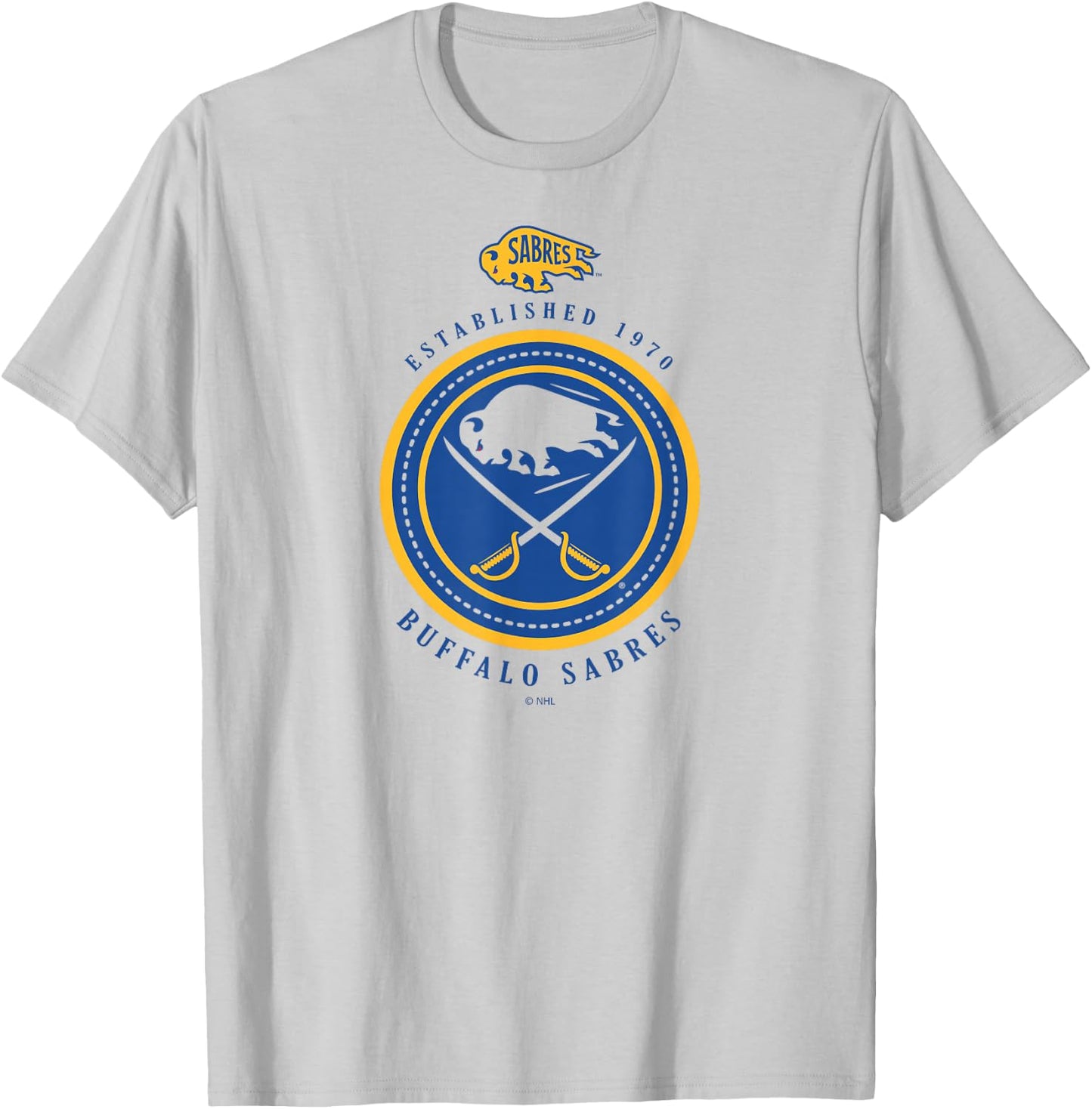 Buffalo Sabres Est 1970 White Officially Licensed T-Shirt - T-Shirt | Ash