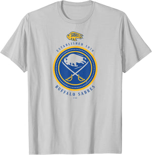 Buffalo Sabres Est 1970 White Officially Licensed T-Shirt - T-Shirt | Ash