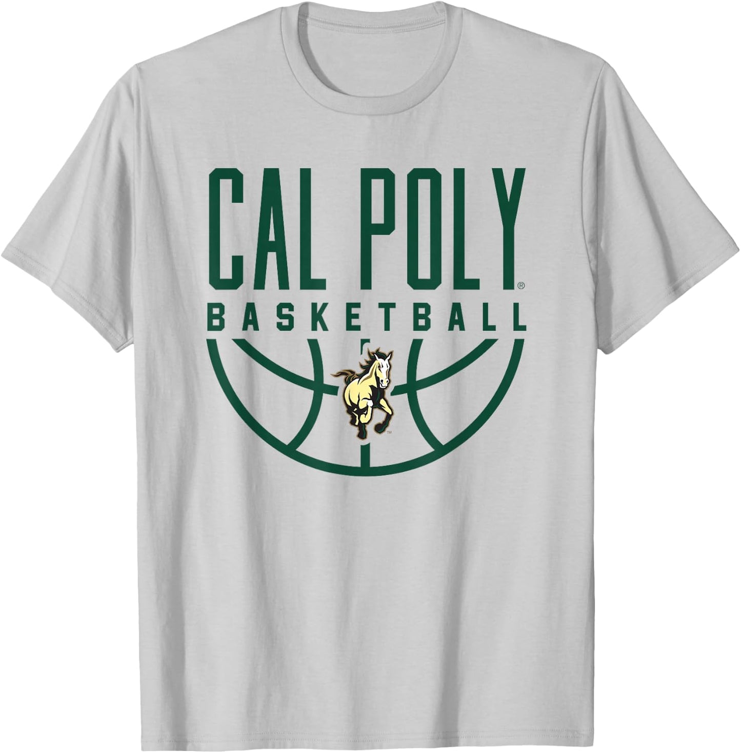 Cal Poly Mustangs Basketball Arch T-Shirt - T-Shirt | Ash