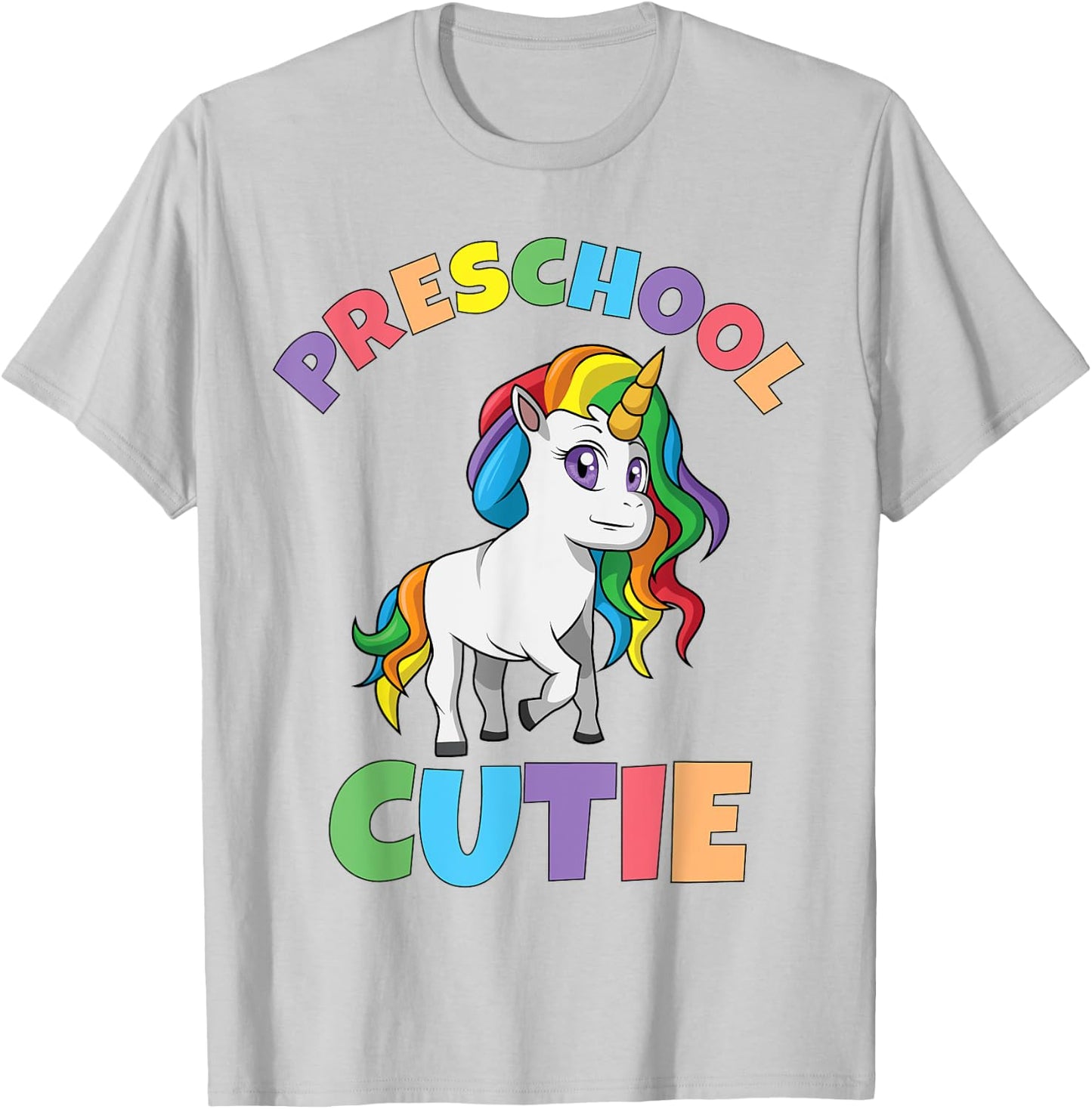 First Day of Preschool Girls Toddler Unicorn Preschool Cutie T-Shirt - T-Shirt | Ash
