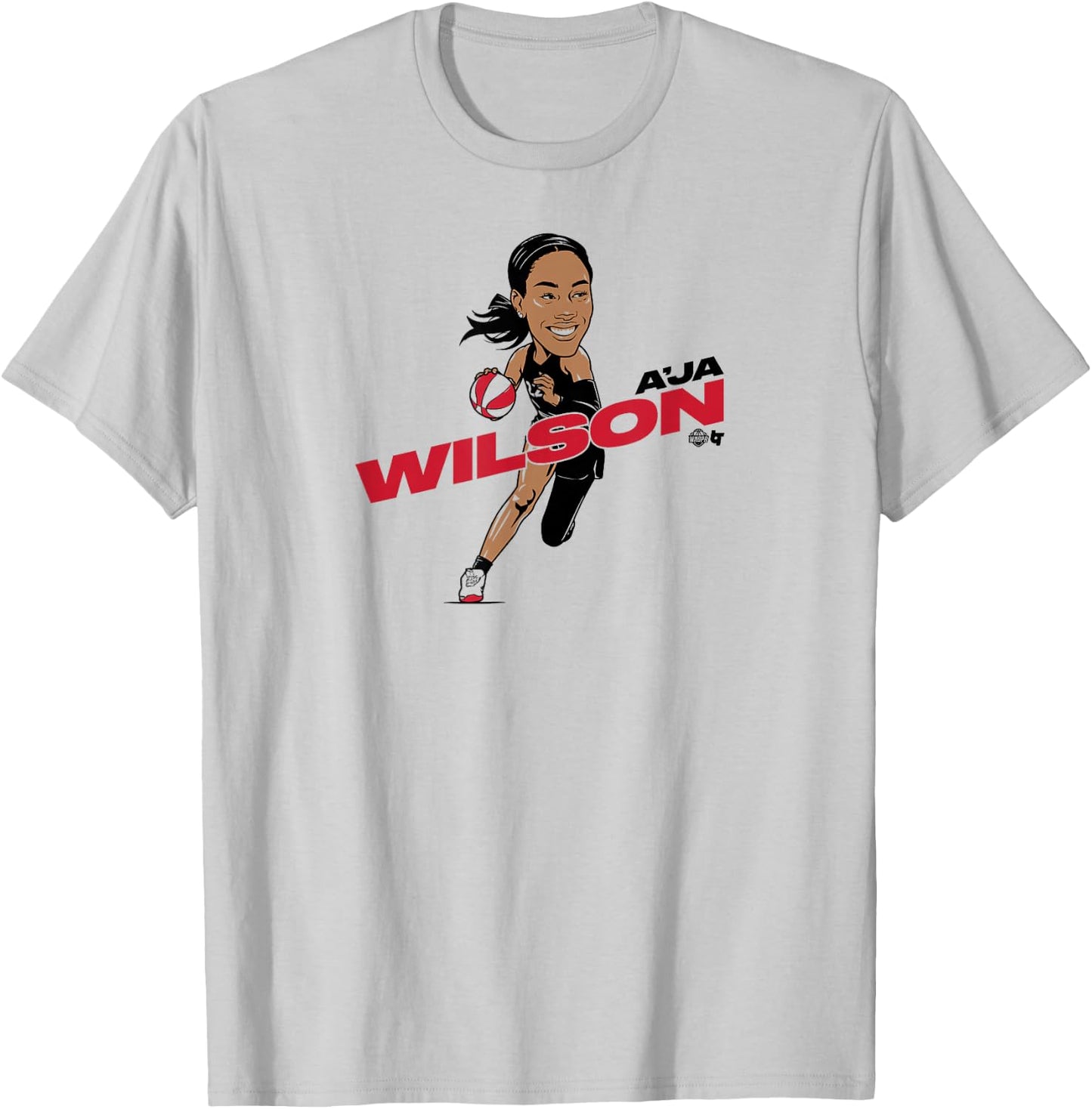 A'ja Wilson - Caricature - Las Vegas Basketball T-Shirt - T-Shirt | Ash