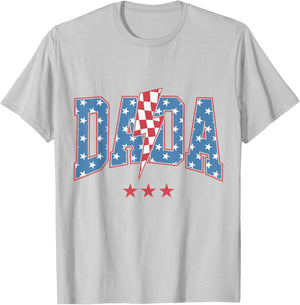 Mama Dada Mini 4th of July American Family Matching T-Shirt - T-Shirt | Ash