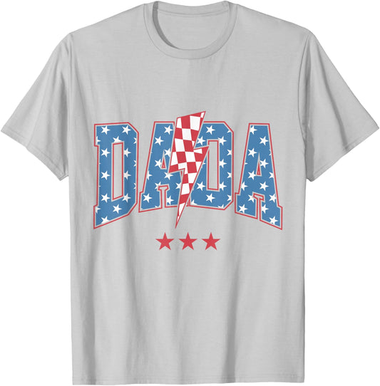 Mama Dada Mini 4th of July American Family Matching T-Shirt - T-Shirt | Ash