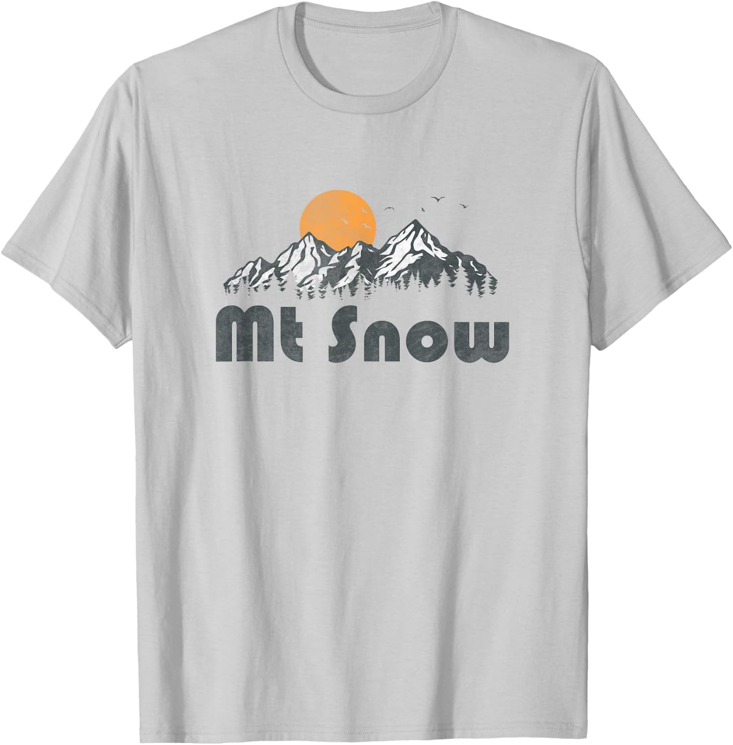 Retro Mount Snow Vermont Vintage 80s Mountain Graphic T-Shirt - T-Shirt | Ash
