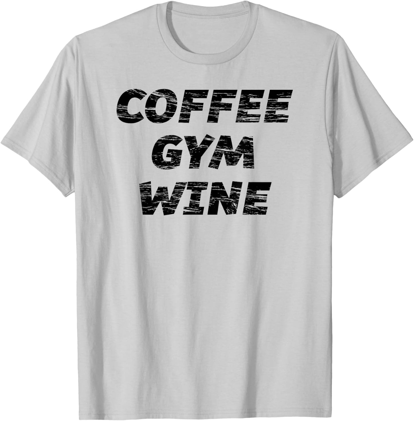 COFFEE GYM WINE | Cute Fitness Top Women - Graphic T-Shirt - T-Shirt | Ash