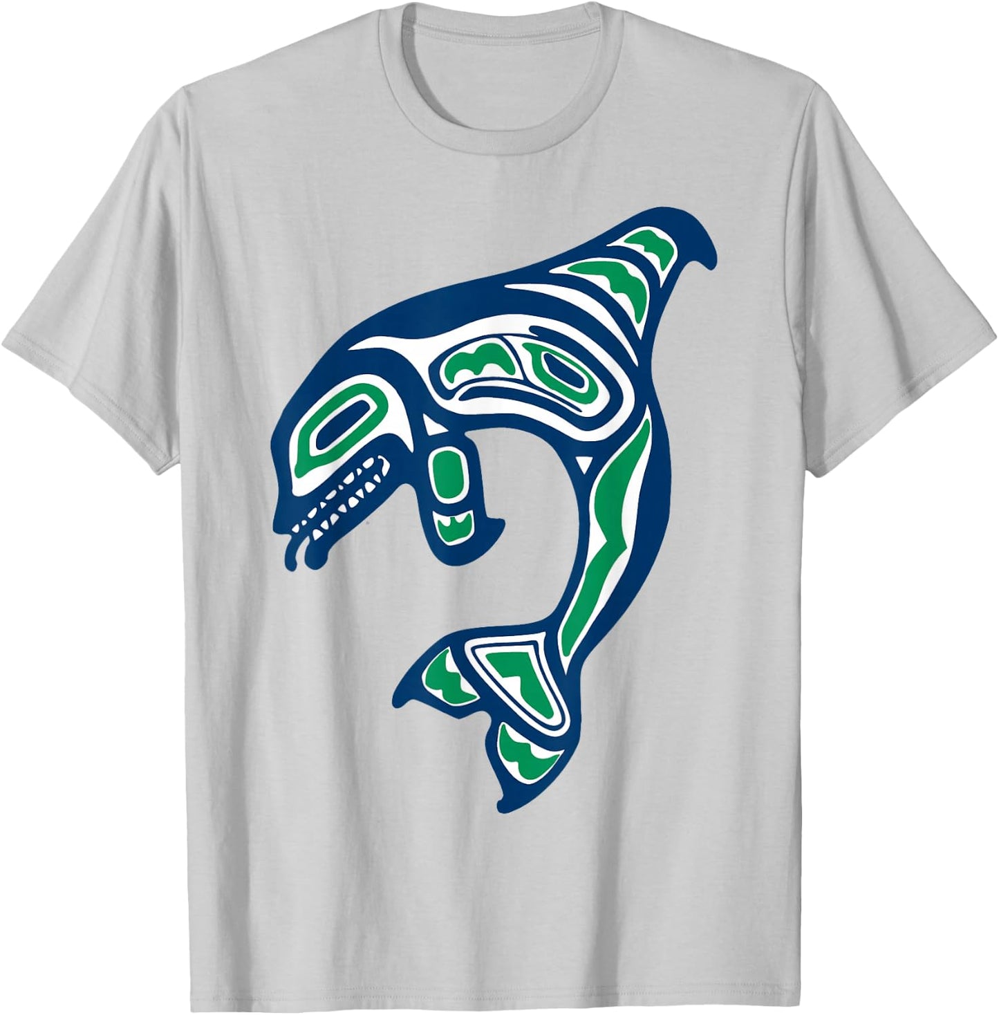 Native American Indian Orca Whale Pacific Northwest T-Shirt - T-Shirt | Ash