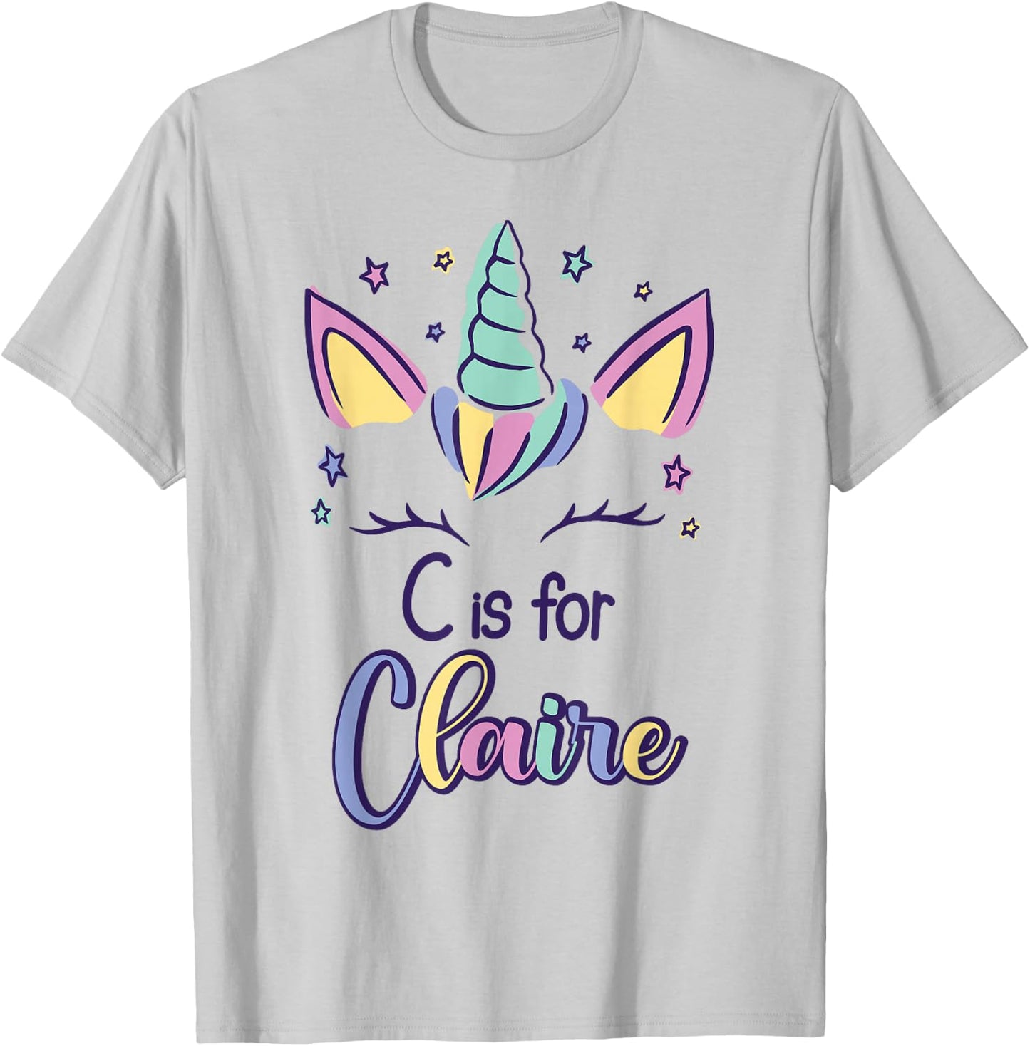 First Name Claire Personalized C Is For Claire T-Shirt - T-Shirt | Ash