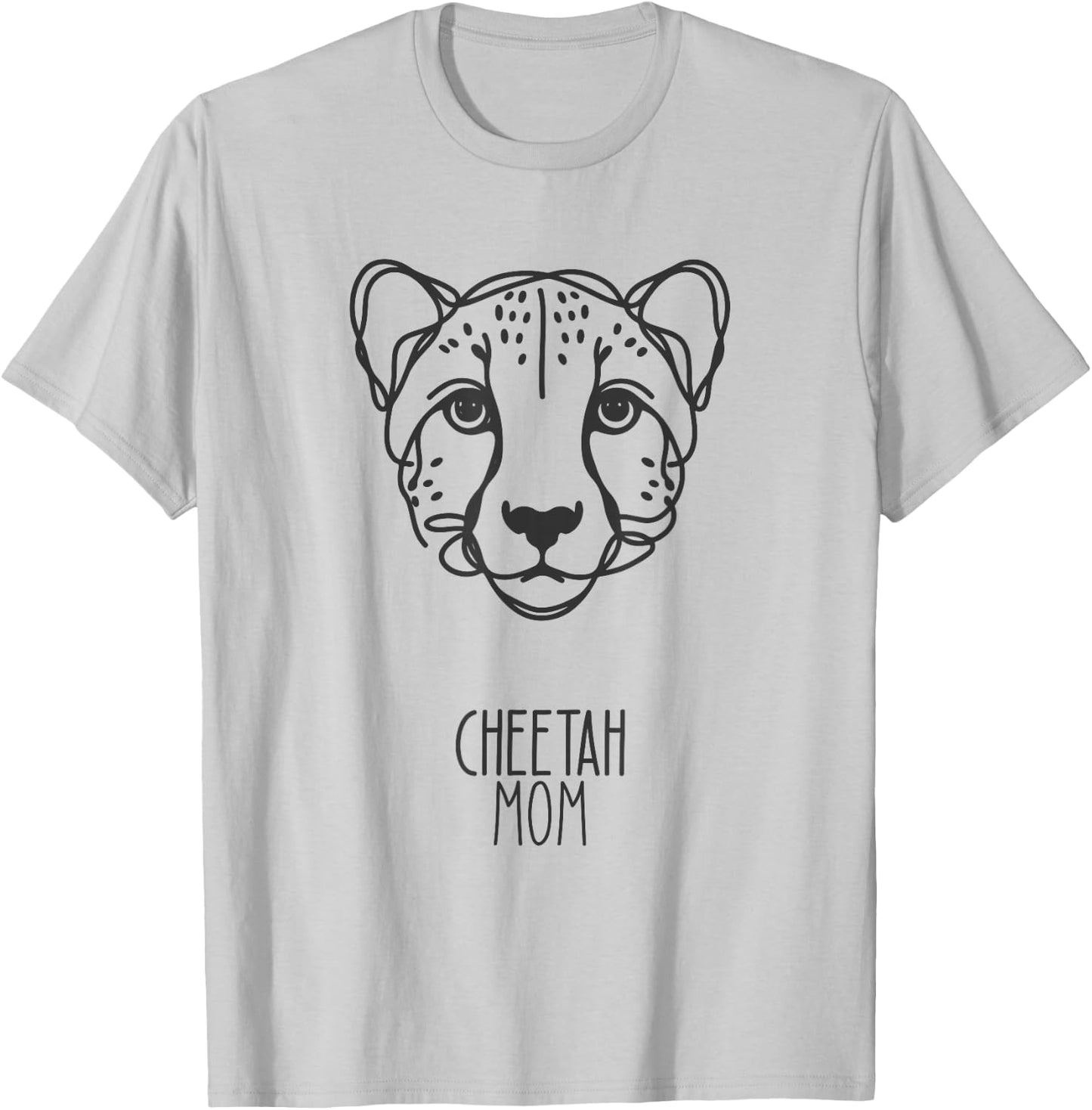 Line Art Best Cheetah Mom Women Cheetah T-Shirt - T-Shirt | Ash