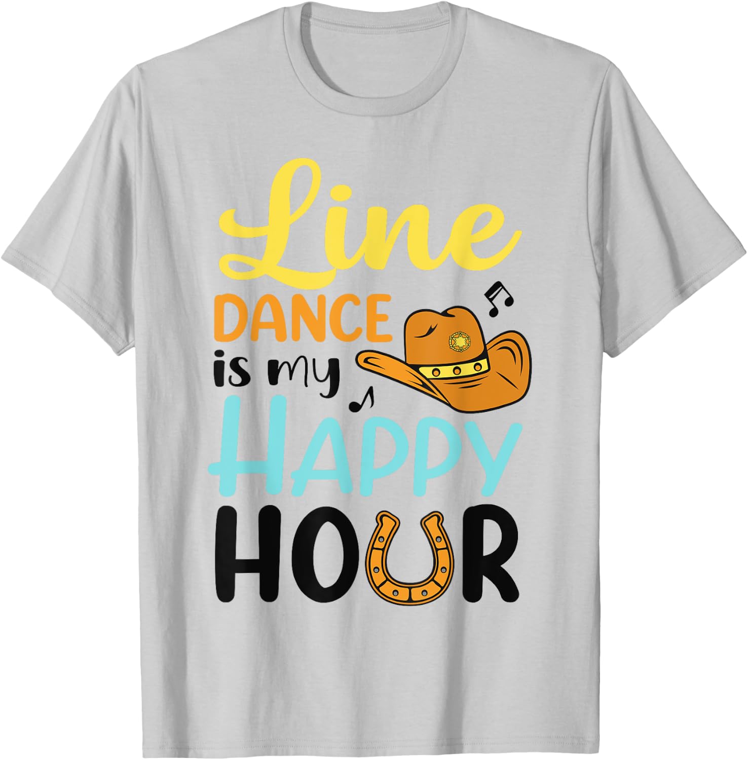 Line Dance ist meine Happy Hour T-Shirt - T-Shirt | Ash