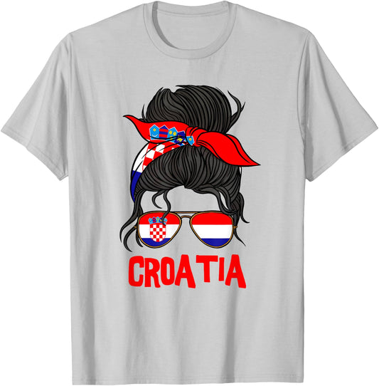 Kroatien für Mädchen Kroatische Flagge für Frauen Kroaten T-Shirt - T-Shirt | Ash
