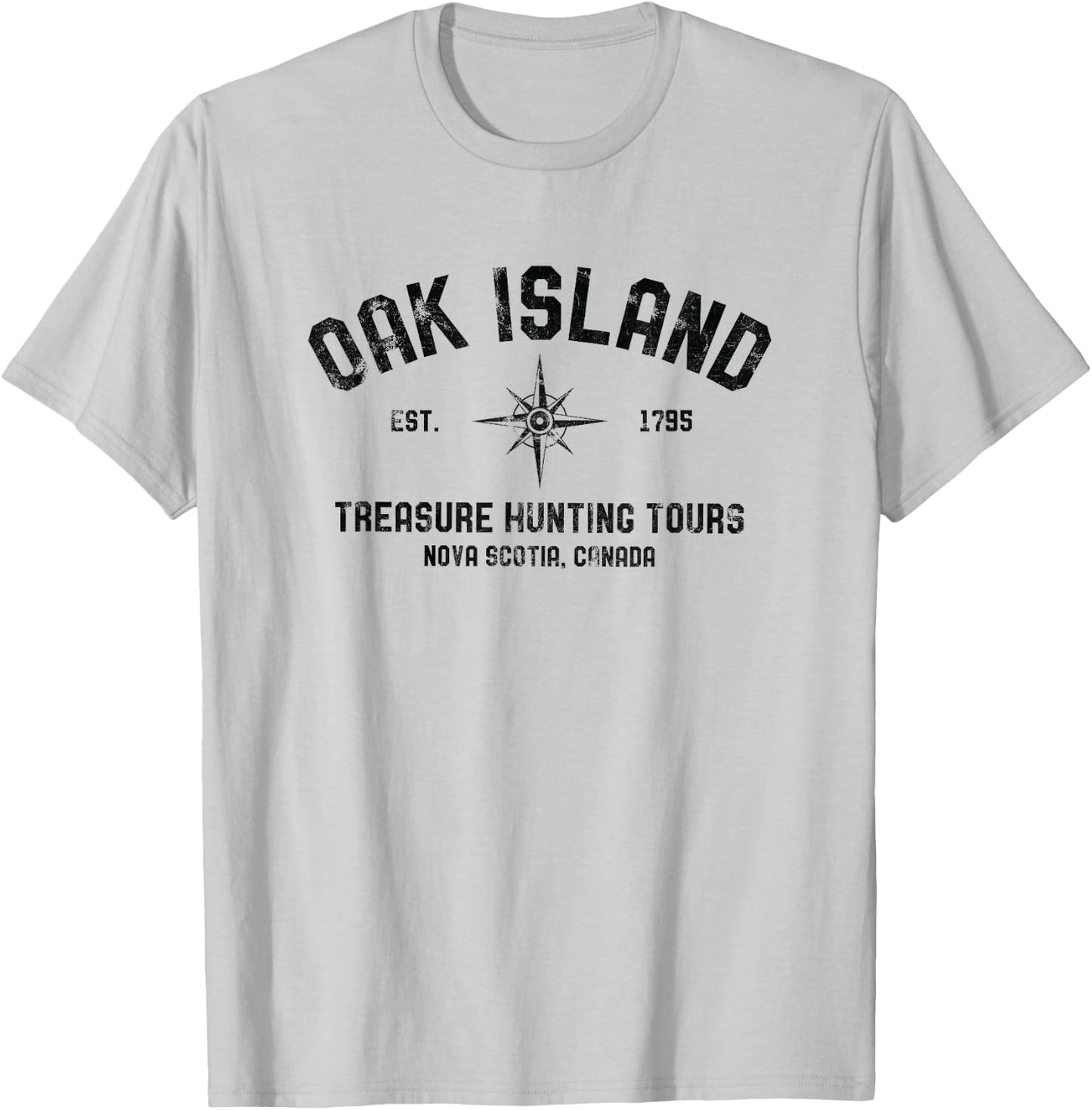Oak Island Treasure Hunting Tours Vintage Compass Mystery T-Shirt - T-Shirt | Ash