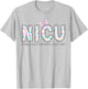 NICU Nurse Easter Shirt Bunny Eggs Nursing Women Girls T-Shirt - T-Shirt | Ash