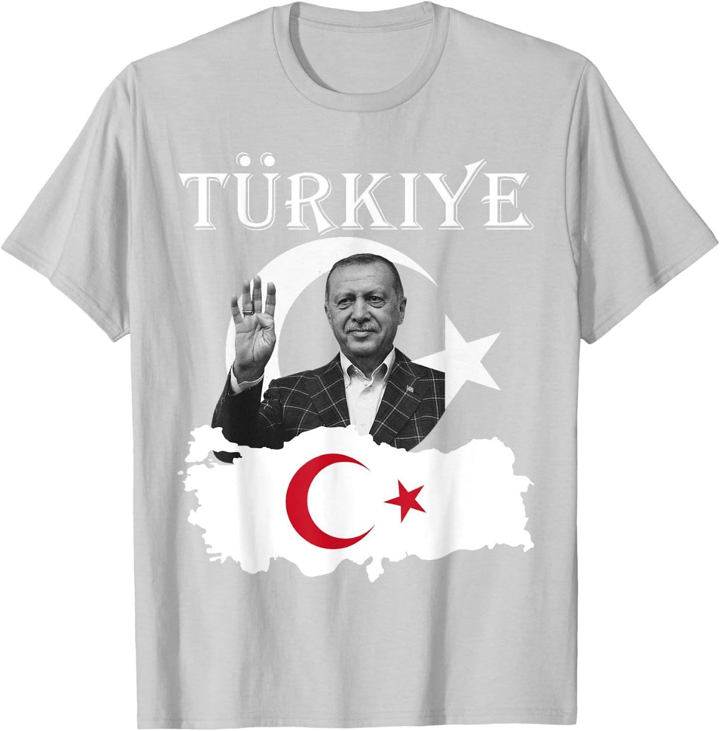 Recep Tayyip Erdogan Turkish Red Flag T-Shirt - T-Shirt | Ash