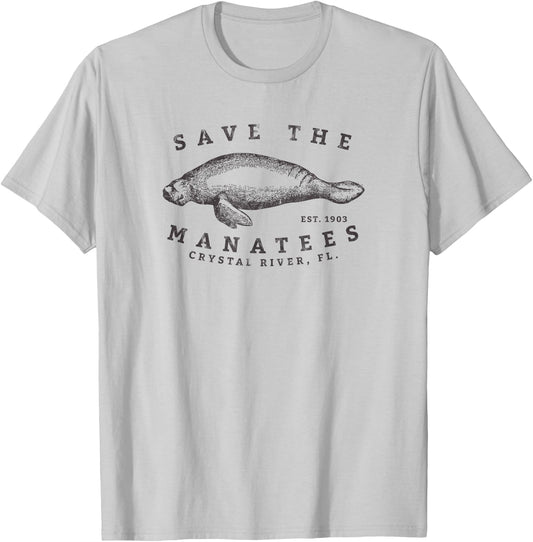 Save the Manatee Crystal River FL Gift The Manatee T-Shirt - T-Shirt | Ash