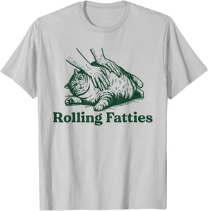 Rolling Fatties Cat Funny Cute Cat Lover Kitten Owner Kitty T-Shirt - T-Shirt | Ash