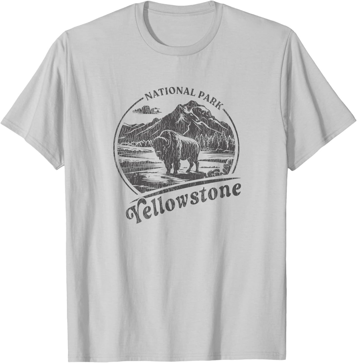Vintage Yellowstone National Park Men Women Kids T-Shirt - T-Shirt | Ash