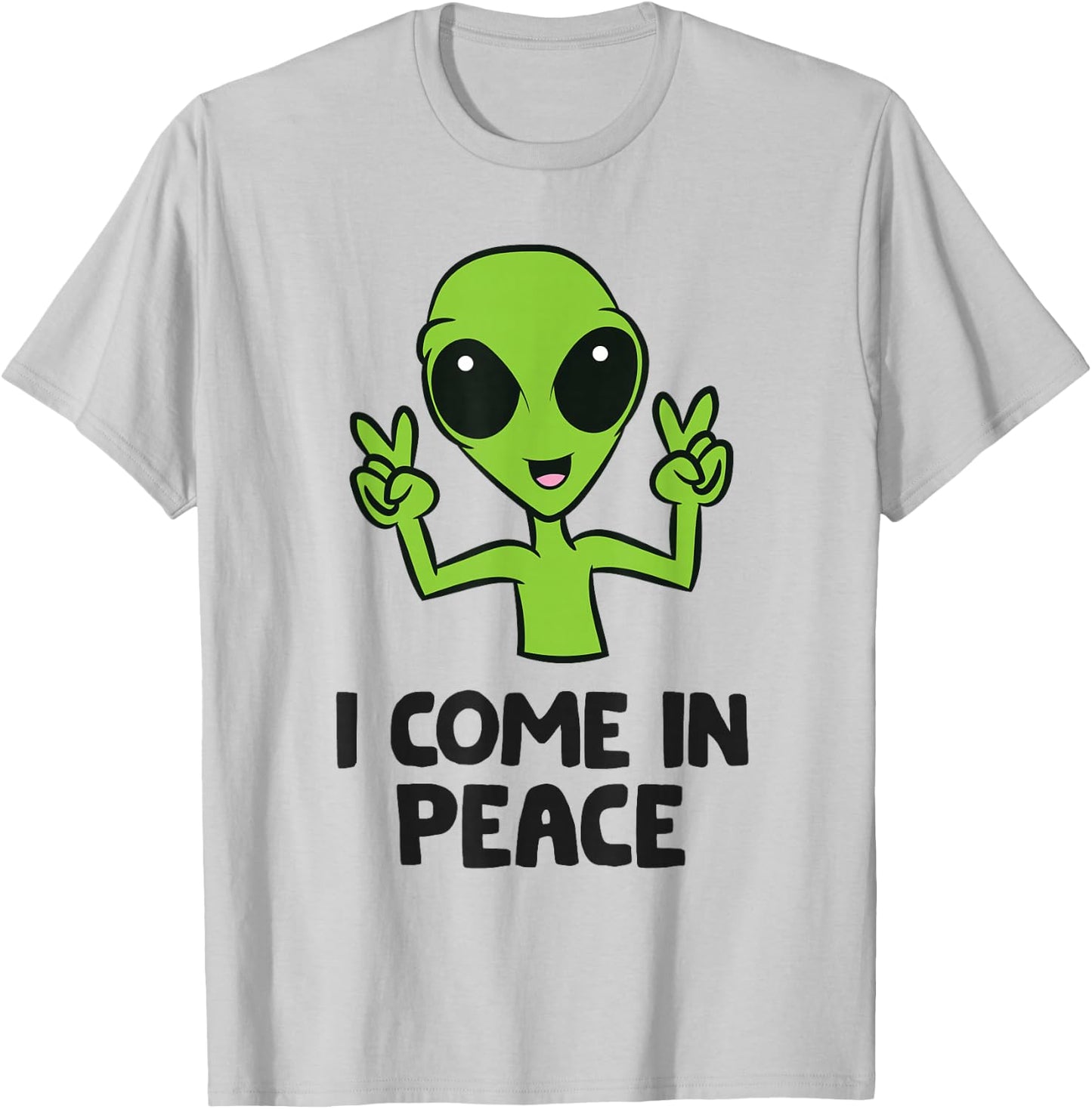 Alien I Come In Peace Space Rave EDM Music Alien T-Shirt - T-Shirt | Ash