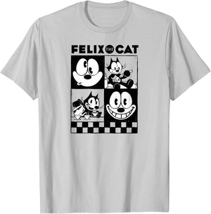 Felix the Cat Checkers T-Shirt - T-Shirt | Ash