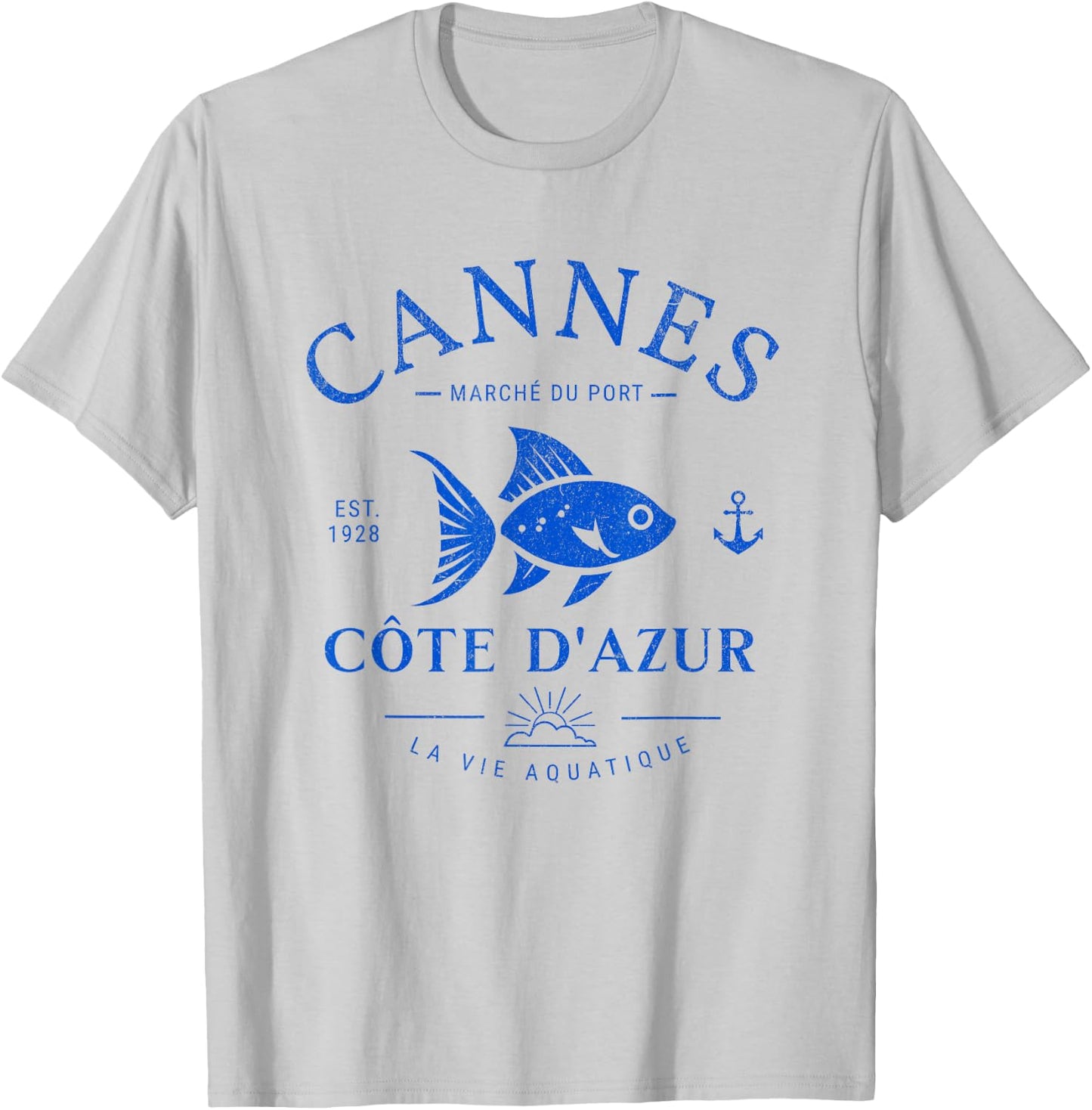 Vintage Cannes France Côte d'Azur Souvenir French Riviera T-Shirt - T-Shirt | Ash