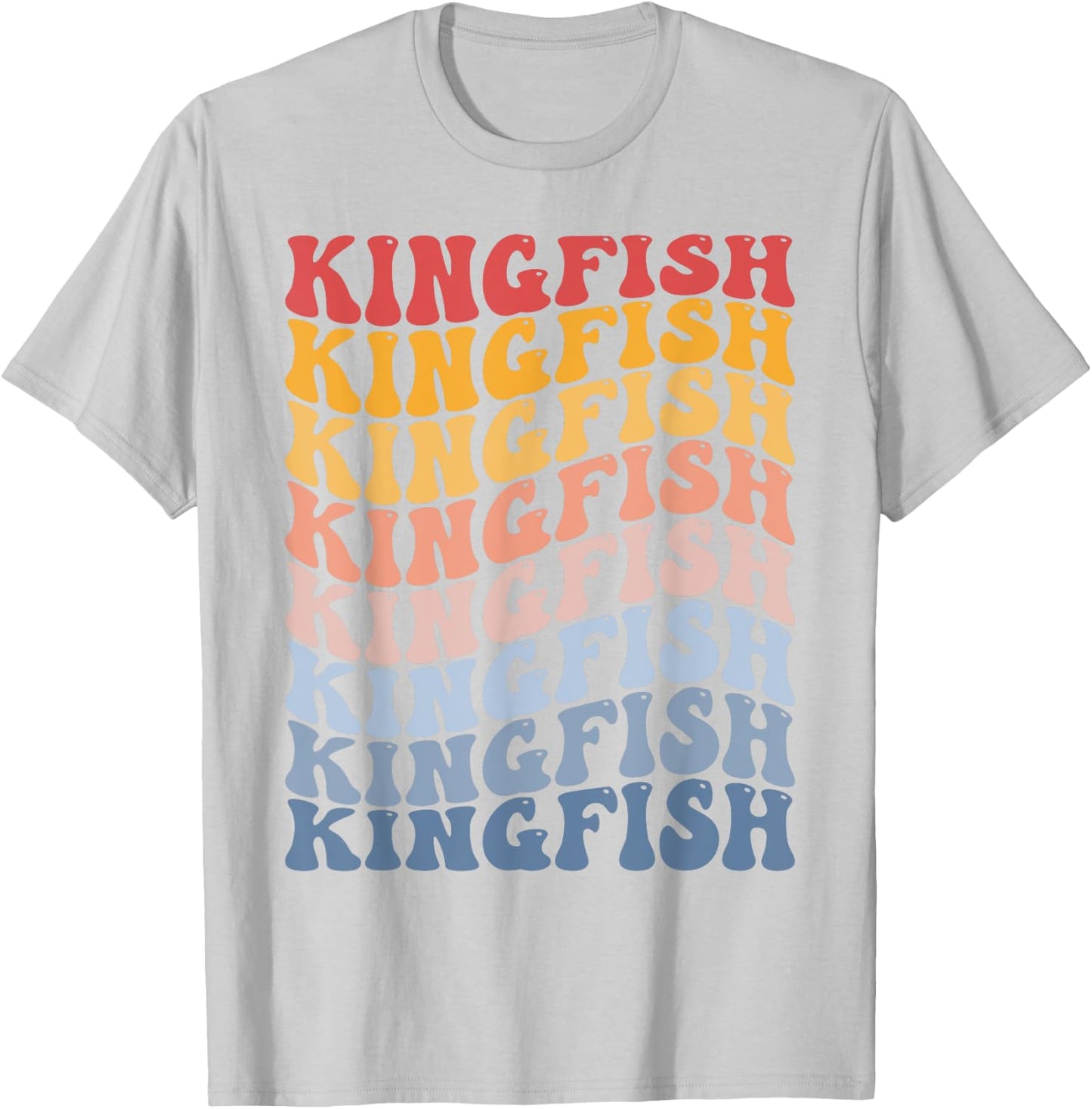Kingfish Groovy Retro Fish T-Shirt - T-Shirt | Ash